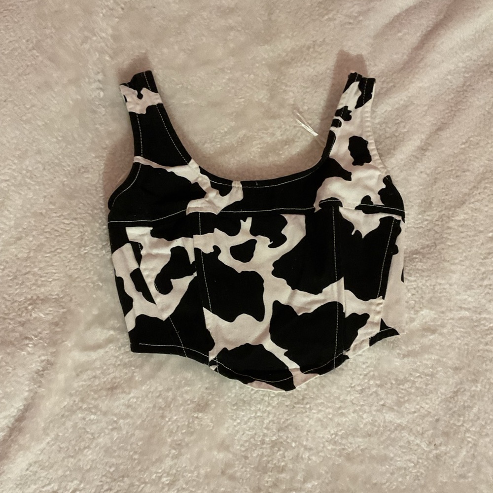 Lone Star cow print top